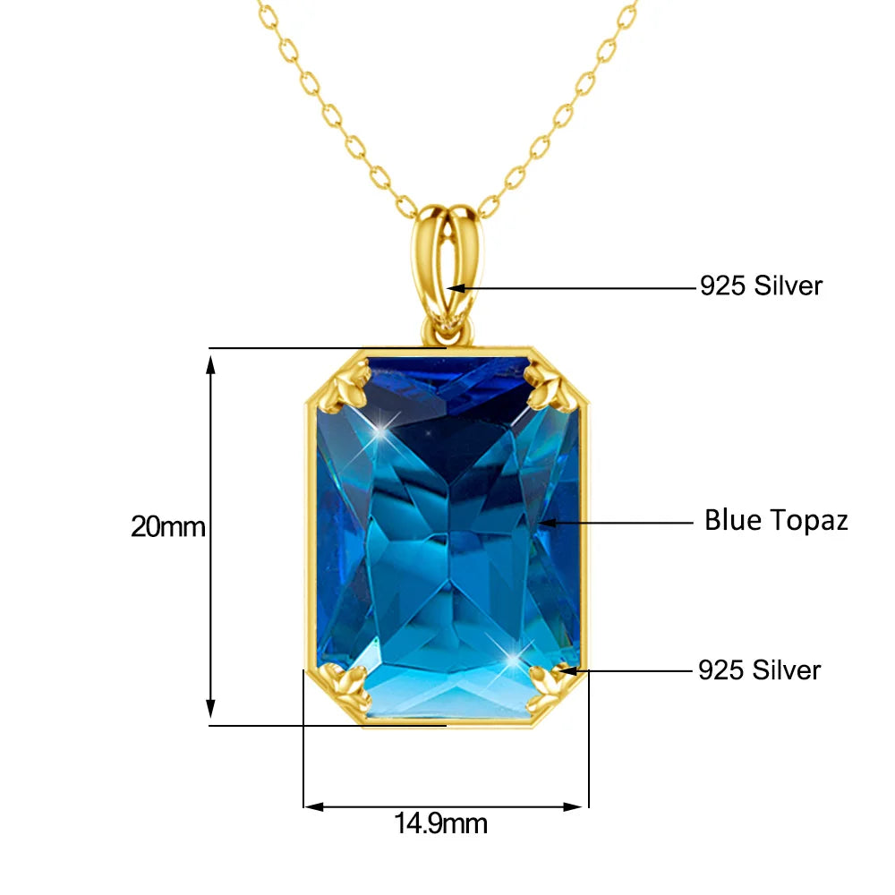 REDheart Classic British Court Jewelry Cocktail Party 925 Sterling Silver Plated 18K Gold Emerald Sapphire Pendant Necklace