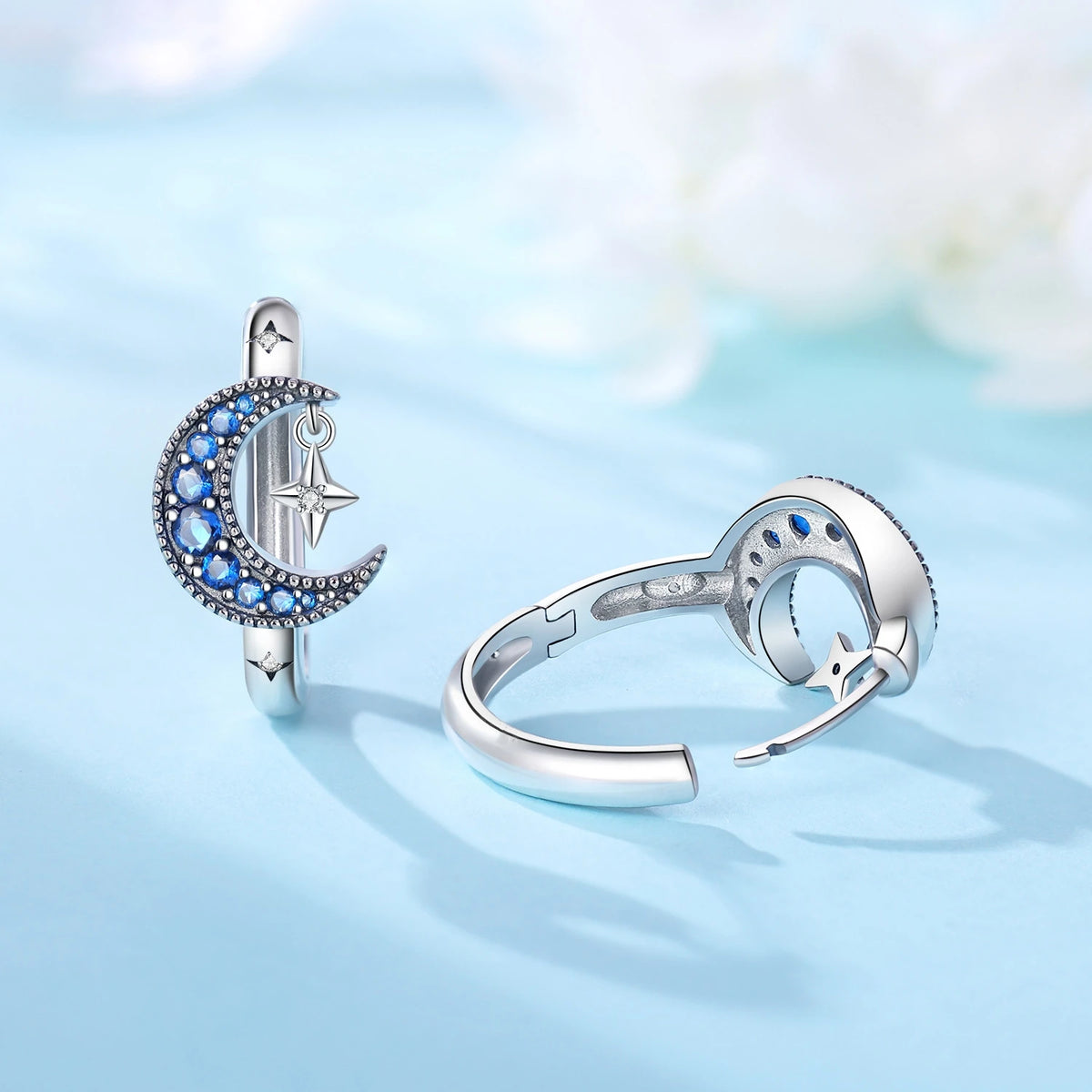 S&S Zircon Drop & Hoop Earrings | Snowflake, Feather & Clover | S&S