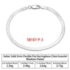 RINNTIN SB Finding Jewelry Men Cuban Link Chain Bracelet Custom Pulsera Men Hip Hop 925 Sterling Silver Chain Bracelet