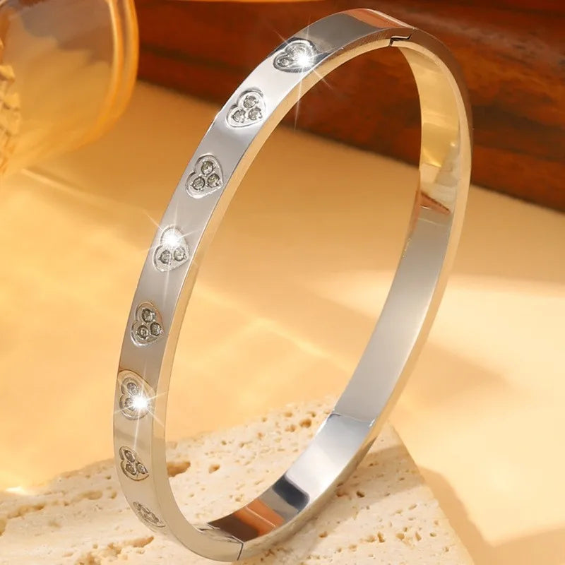 REBEL Stainless Inoxydable Stainless Steel 18K Gold Plated Roman Women Fashion Jewelry Bracelets Bangles