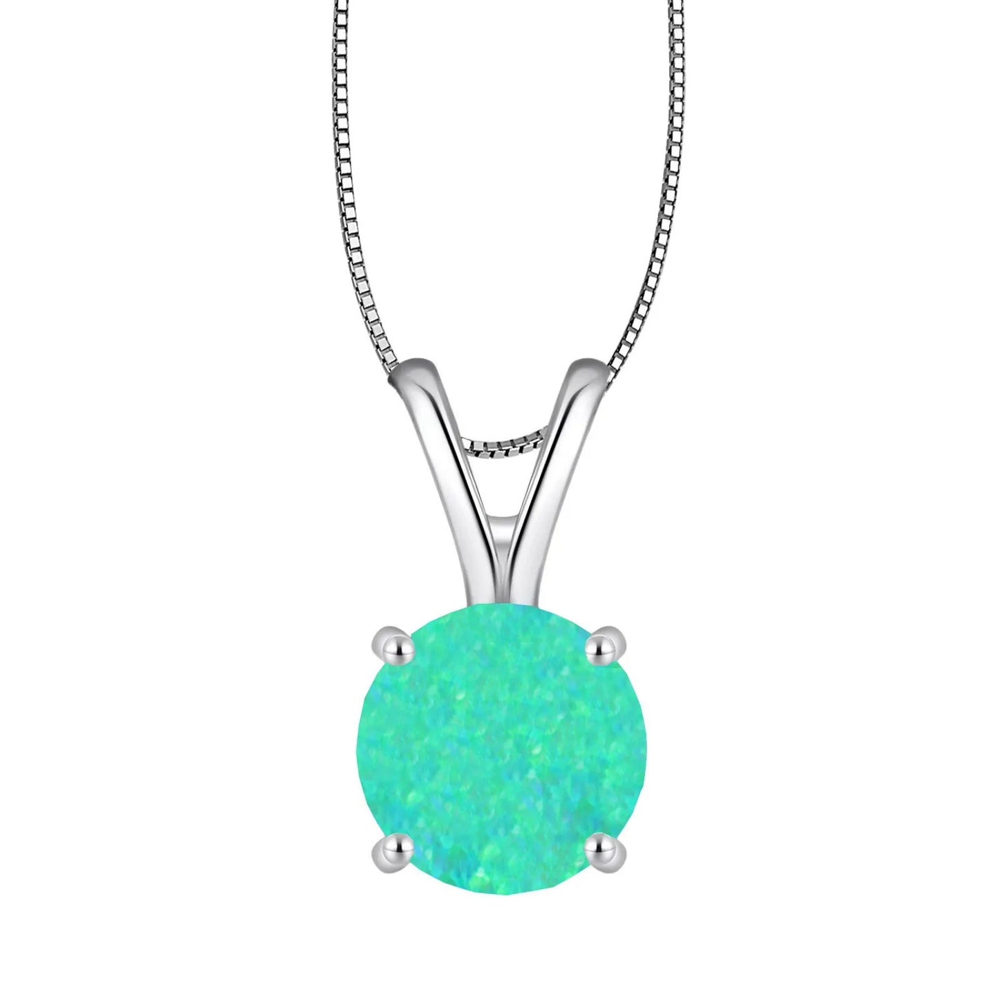 Tiktok Viral Dainty Round Blue Opal Pendant-Copper Link Chain Sweater Chain Minimalist Necklace for Women's Trendsetters