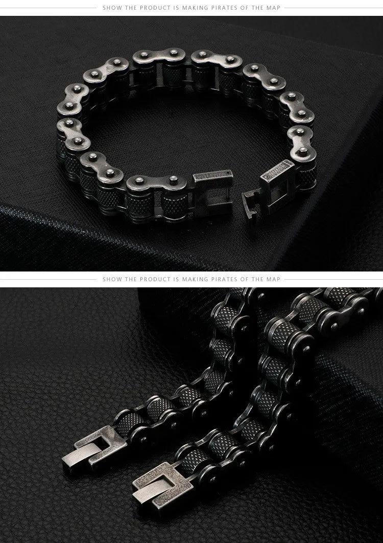 VIKING Antique Motorcycle Biker Chain Bracelet – Stainless Steel