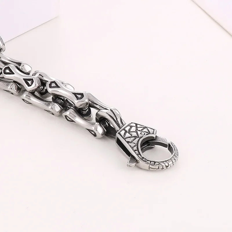 REBEL Trendy Fine Jewelry Fashion Bracelets Stainless Steel Skull Mens Links Bracelet