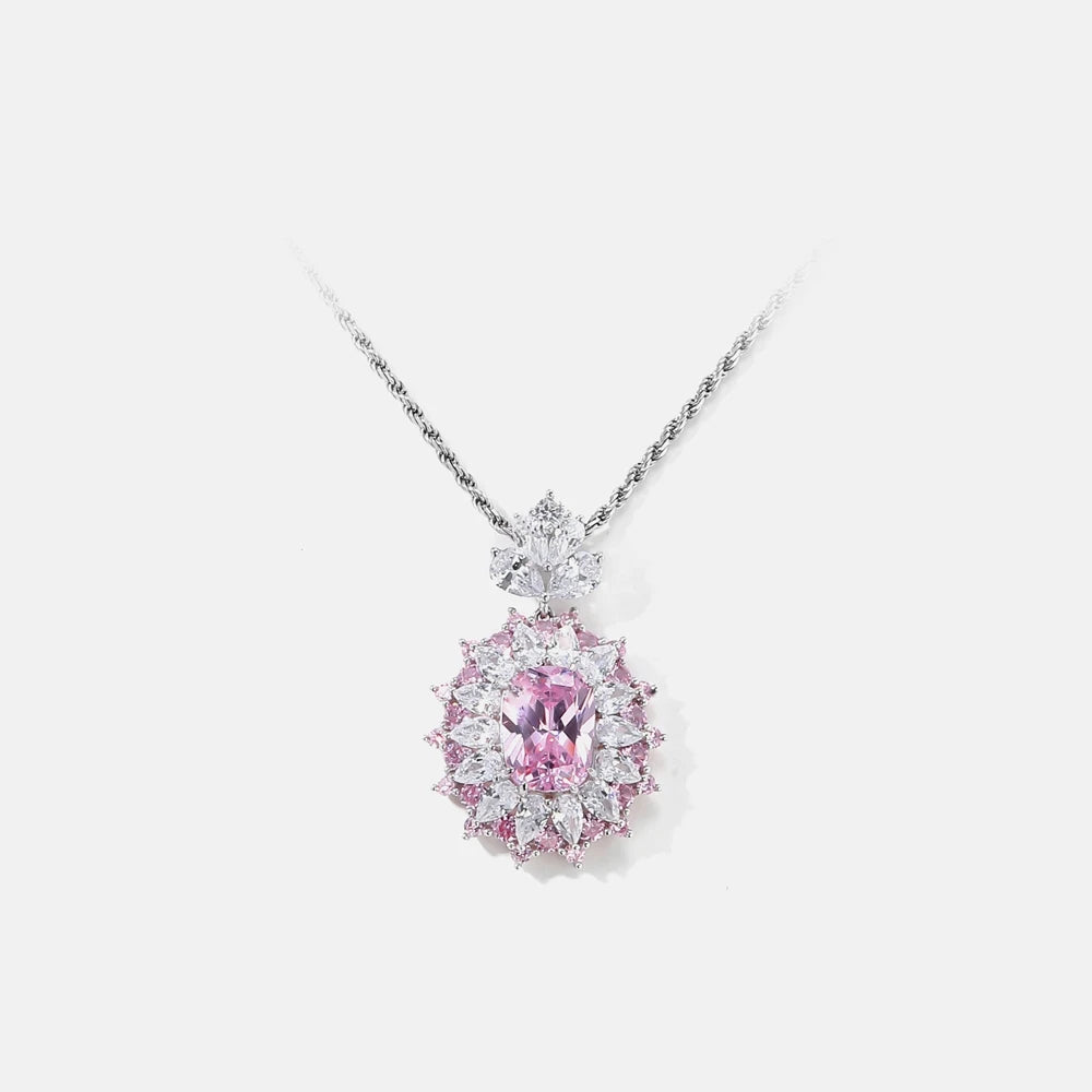 MUSHAN Jewelry Factory S925 Sterling Silver Necklace High End Women Jewelry With High Carbon Diamond Electroplated White Gold