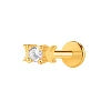 S&S Stainless Steel Gold Flat Back Labret Stud | Zircon | 10 Designs