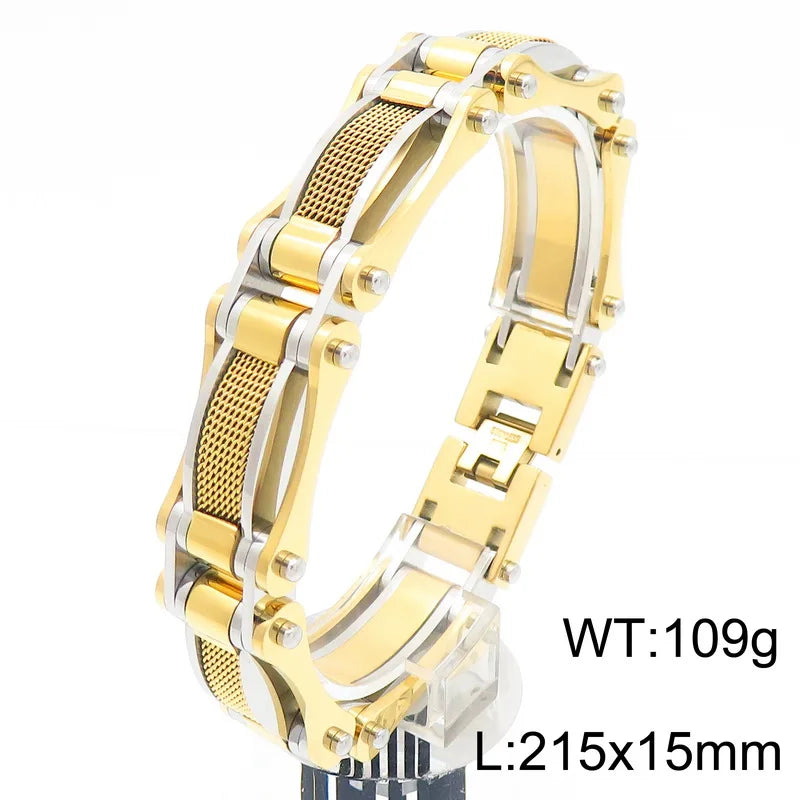 KALEN Stainless Steel Jewelry Fashion Bracelets Bike Chain Links Bracelet Homme for Men