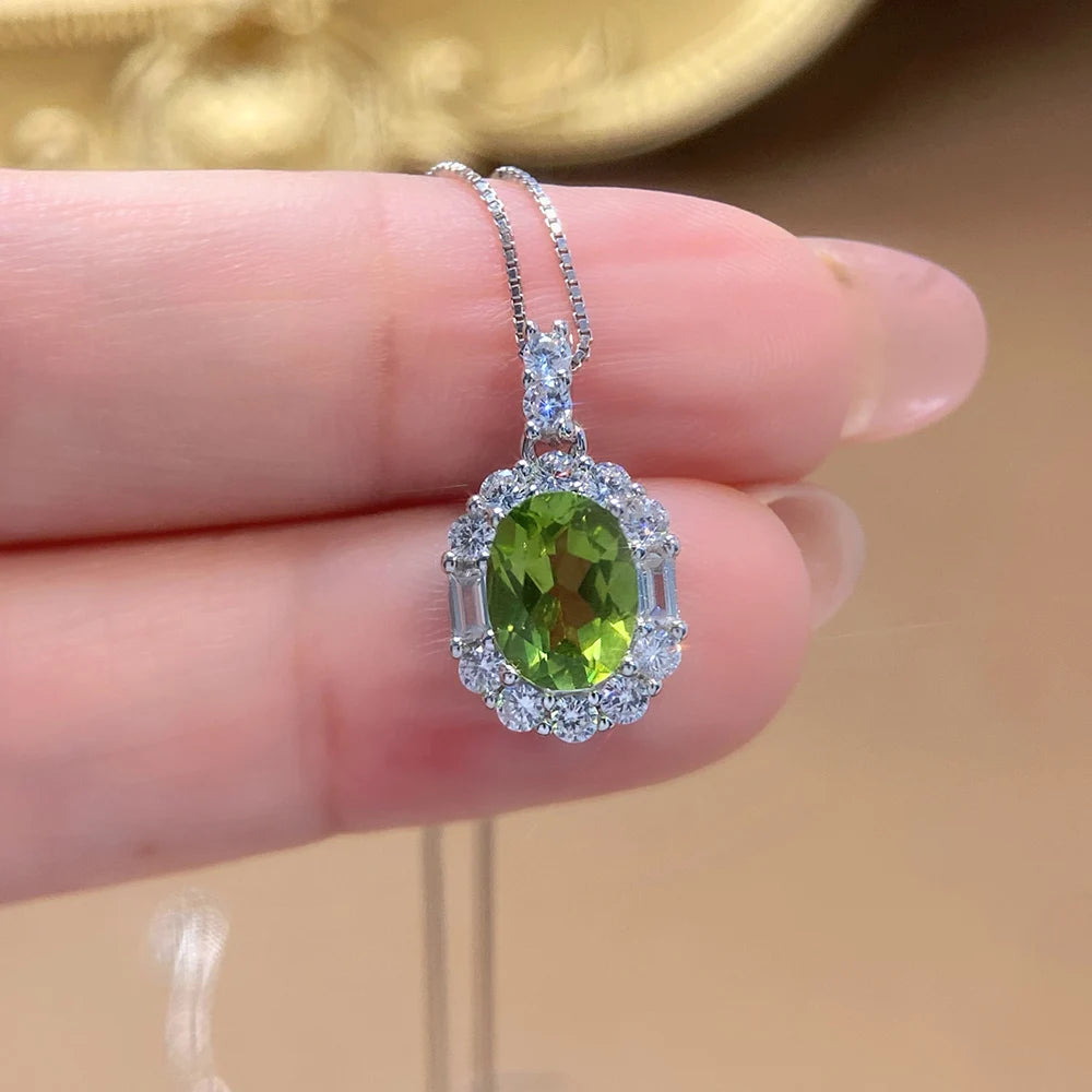 S&S Natural Peridot Jewellery – 925 Sterling Silver – Ring & Pendant Necklace – Collection