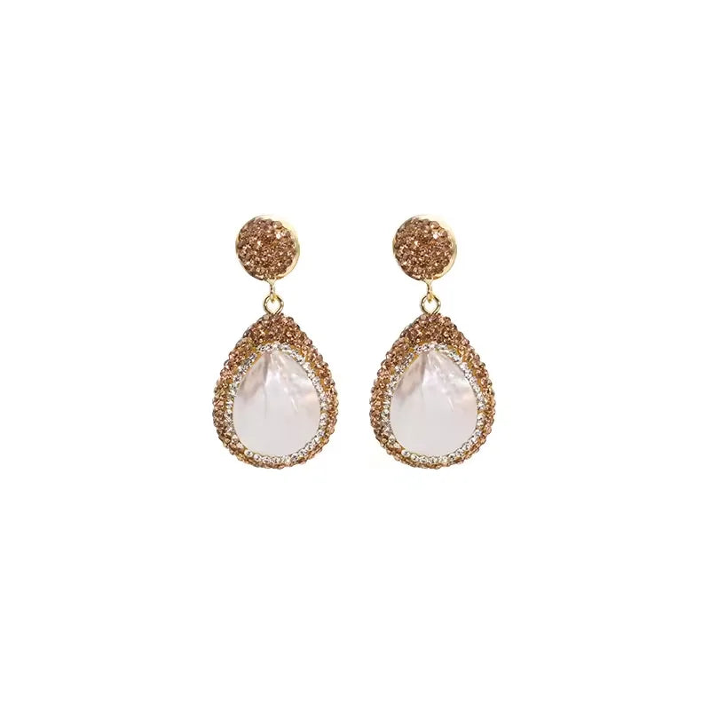 GLSEEVO Natural Freshwater Baroque Bordered Earrings Korean Style Women Luxury Jewelry Fashion Ladies and Girls Gift