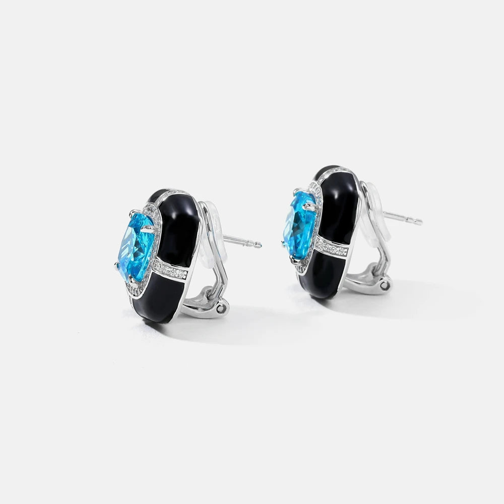 MUSHAN Jewelry Factory Pure Silver Stud Earrings With High End Feel Electroplated Gold and High Carbon Diamond High End Jewelry