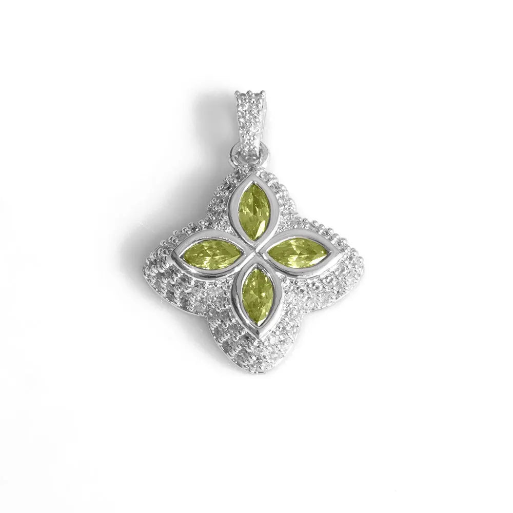 Luxury Full Zircon Four-Leaf Clover Pendant Necklace Hip-Hop Bling Jewelry Gold Plated Necklace