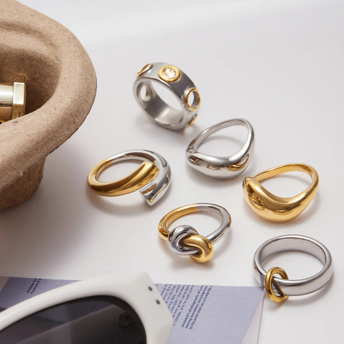 S&S Colour-Block Geometric Ring | Stainless Steel | S&S