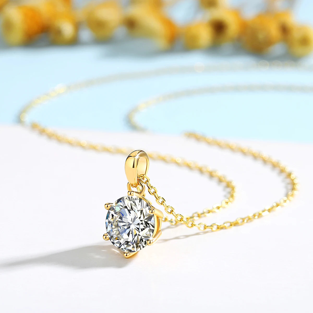 Gioiellieri Classic Fine Jewellery Woman Engagement Gifts Pendant 1ct 2ct 3ct Moissanite Diamond Hollow 14k Gold Necklace Pendant