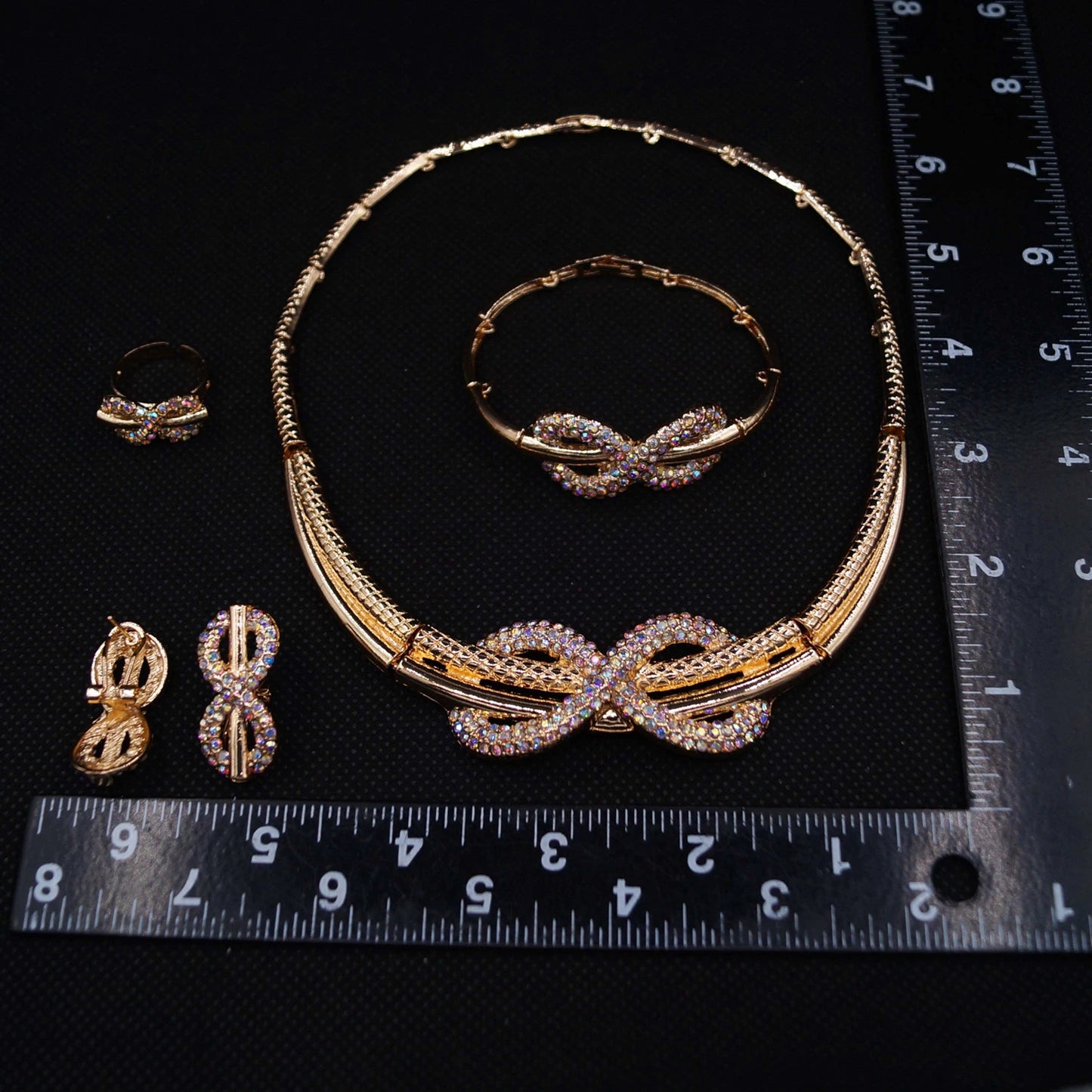 Zhuerrui Diamond Set Exquisite Jewelry Set Women's Bracelet Necklace Earrings High Quality Stylish Bridal AccessoriesHC24031214