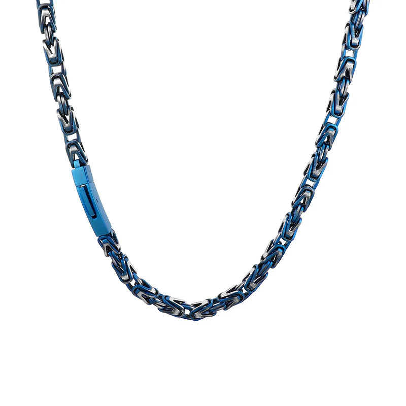 REBEL Men Vintage Stainless Steel Fading Effect Byzantine Links 660mm Necklace&220mm Bracelet Jewelry Set