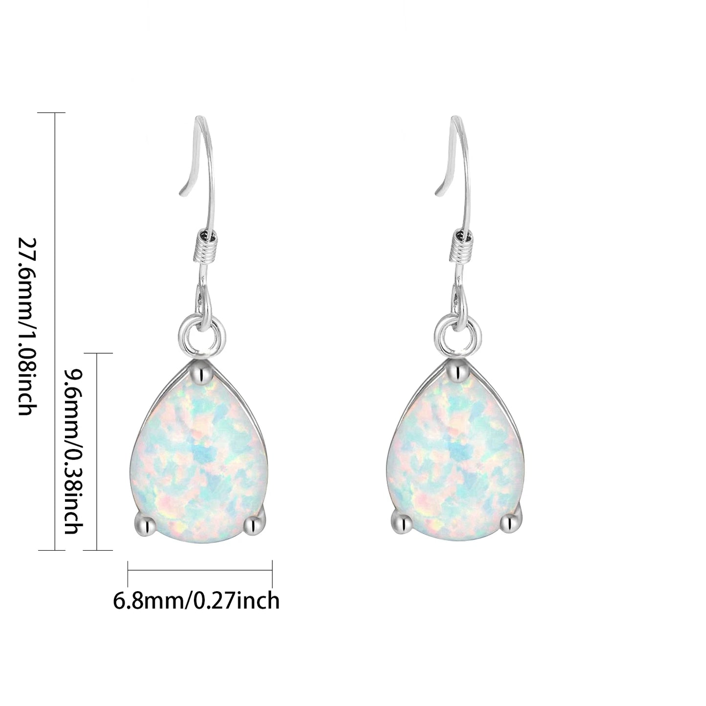 Aobao Style Water Drop Jewelry Opal Studs Cute Girls' Gem Jewelry