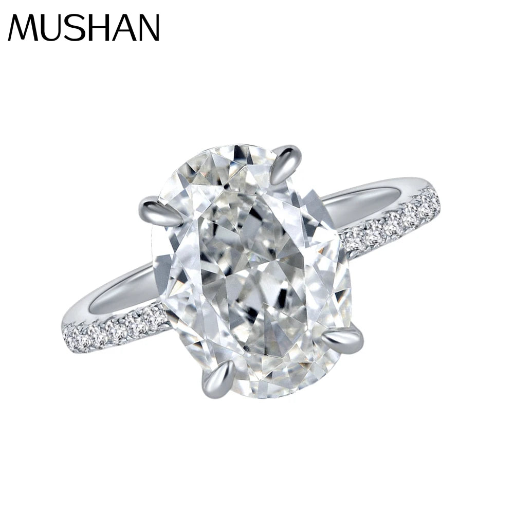 MuShan Jewelry Factory 4ct High Carbon Diamond Ring 925 Set With 9*13 European and American Style Light Luxury Women Ring
