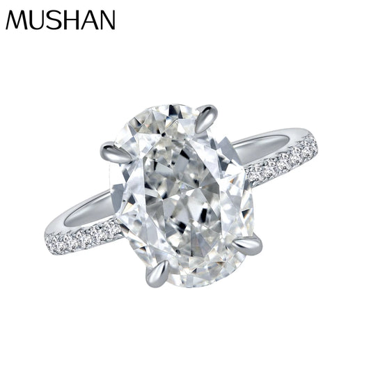 MuShan Jewelry Factory 4ct High Carbon Diamond Ring 925 Set With 9*13 European and American Style Light Luxury Women Ring