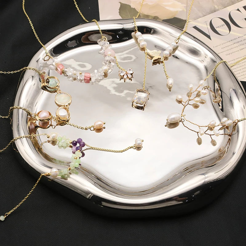 100% Natural Baroque Pearls Long Chain Pendant Necklace Trend Elegance Charm High Quality Jewelry Wholesale Customization