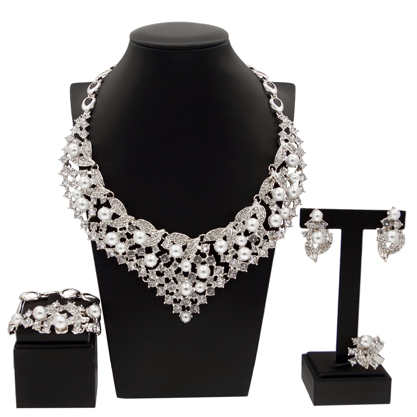 Zhuerrui Fashionable Luxury Gold Jewelry Set Available Silver Beads Necklace Jewelry Sets Factory Bridal Birthday Gifts H50079