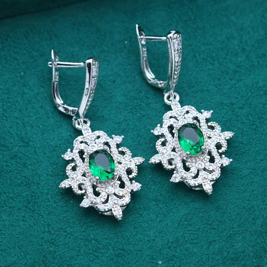 Wholesale Custom 925 Silver Drop Earrings for Women Fashion Zirconia Jewelry Wedding Gift