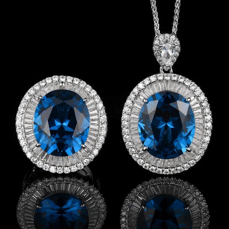 REDheart Copper Inlaid Zircon Plated Gold Open Ring Simulation Flower Shape Women's Trendy Wedding Engagement Fashion Pendant Set