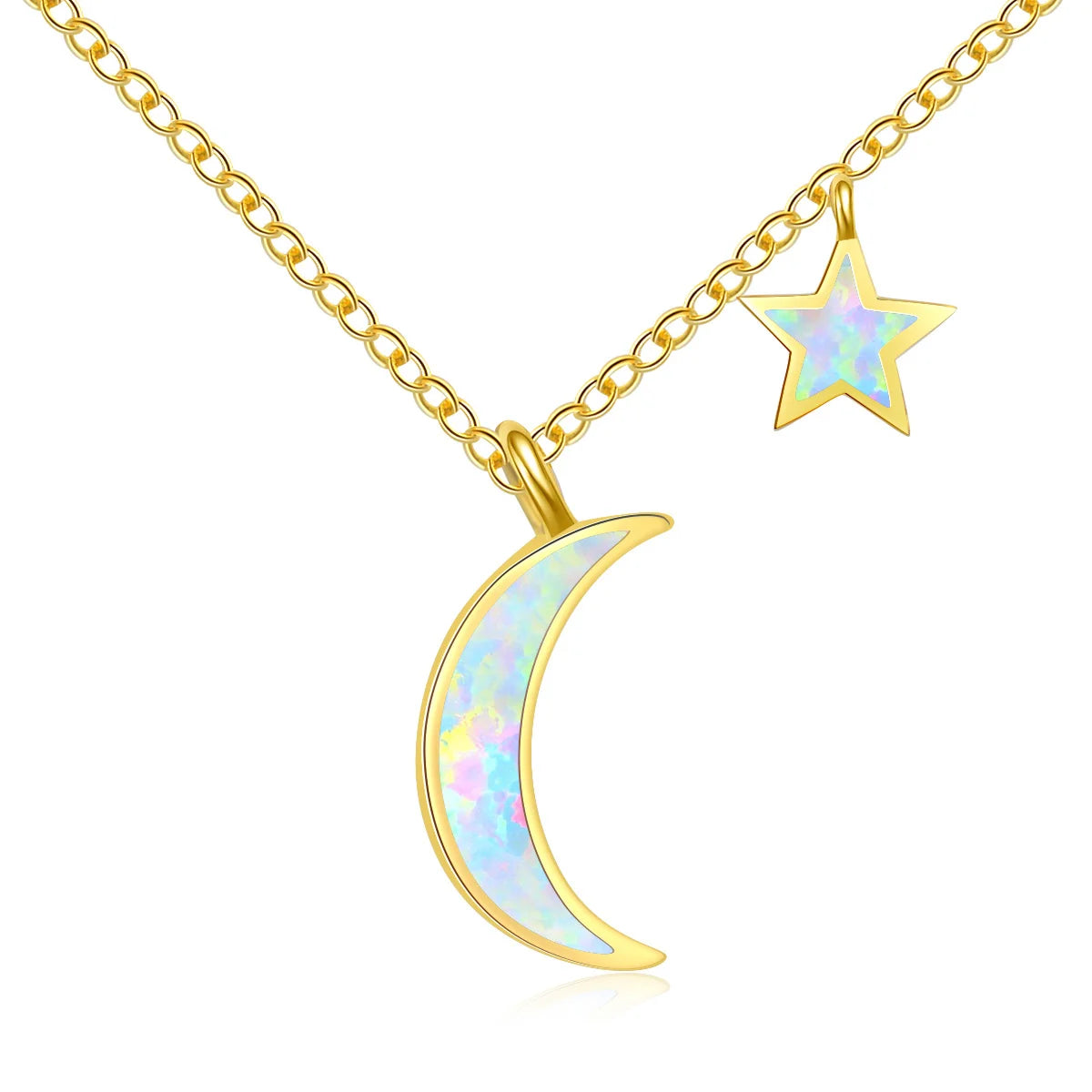 Aobao Opal Gemstone Necklace Gold Plated Copper Material
