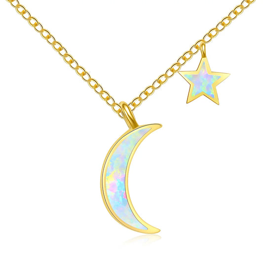 Aobao Opal Gemstone Necklace Gold Plated Copper Material