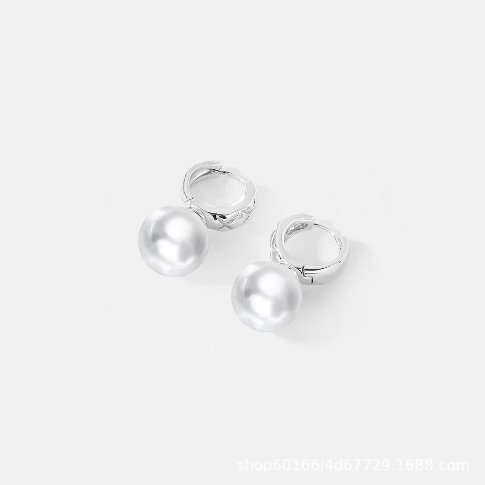 MUSHAN Jewelry Factory Pure Silver Earrings  Light Luxury Electroplated Earrings  Women S Niche Jewelry and Accessories  Pearls