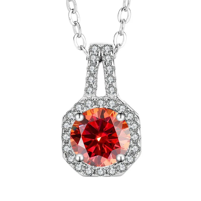 1 Ct Moissanite Square Pendant Necklace 925 Sterling Silver Necklace Luxury Fine Princess Clavicle Necklace Customizable Square