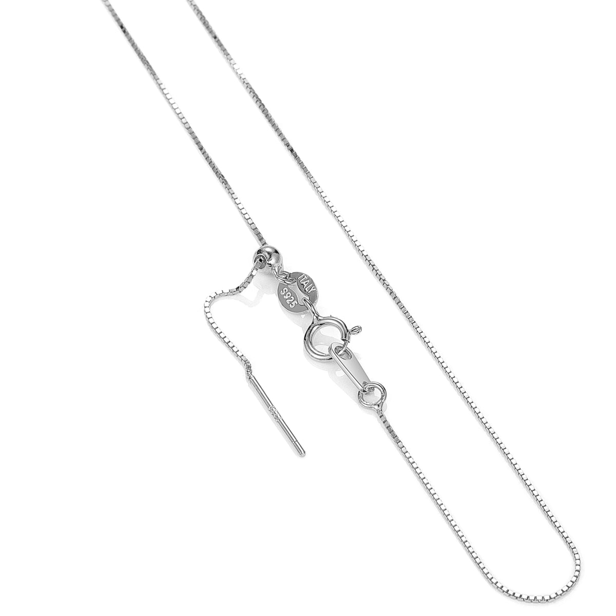 REDheart Custom 925 Sterling Silver Thin Chain Italy Link Adjustable Box Cross Singapore Gold Plated Necklace Fine Jewelry