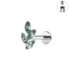 ASTM F136 Titanium 16G Internal Thread Zircon Inlay Labret Flat Back Lobe Helix Tragus Moon Cross Earrings Piercing Jewelry