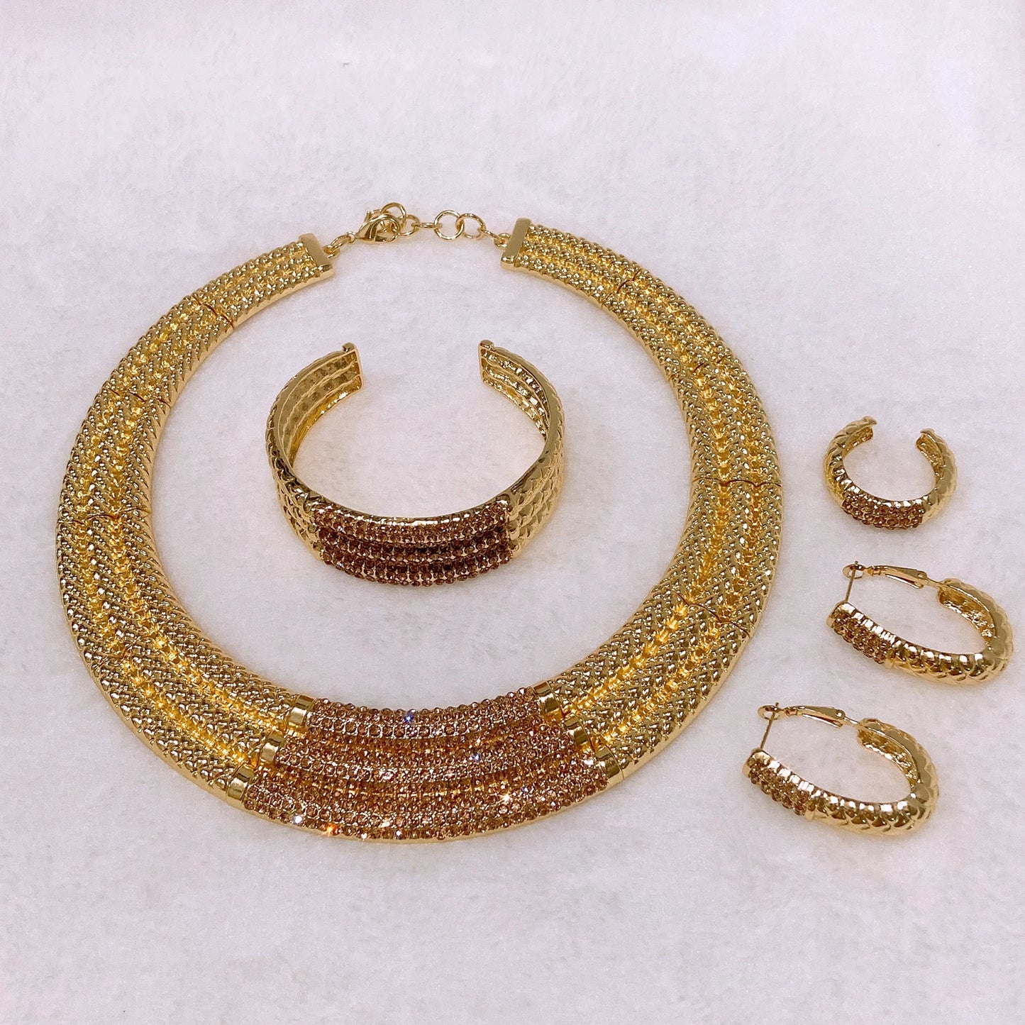Zhuerrui Italiano Gold Designs Women Jewellery Set Party Fine Costume Jewelry Set Luxury Big Necklace Jewellery Sets I0001920