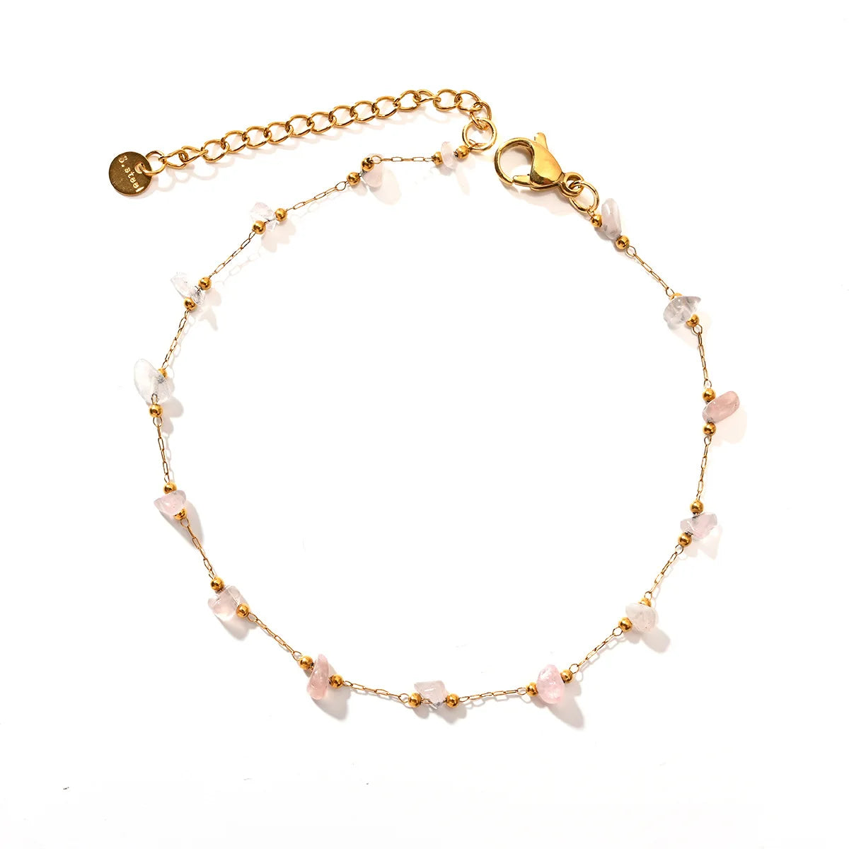 Fashion Beach Style Stainless Steel Ankle Chain Colorful Stones Anklets for Women