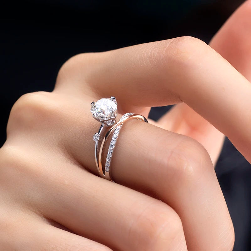 Gemfiori MSR-1513 18K White Gold 1.5ct D VS1 Round Cut Lab Diamond IGI Certification Luxury Engagement Ring Lab Grown Diamond Ring