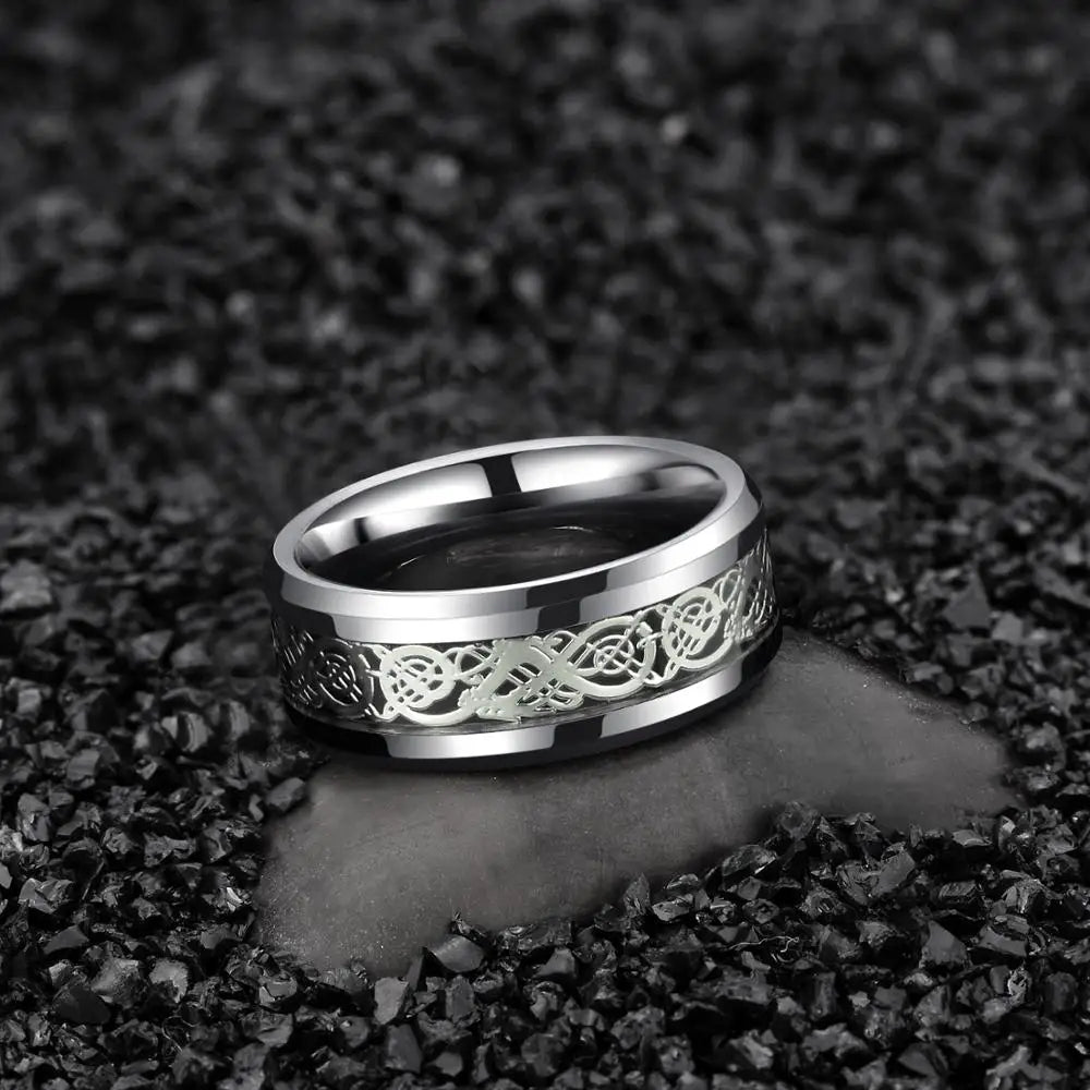REBEL Celtic Dragon Tungsten Carbide Ring