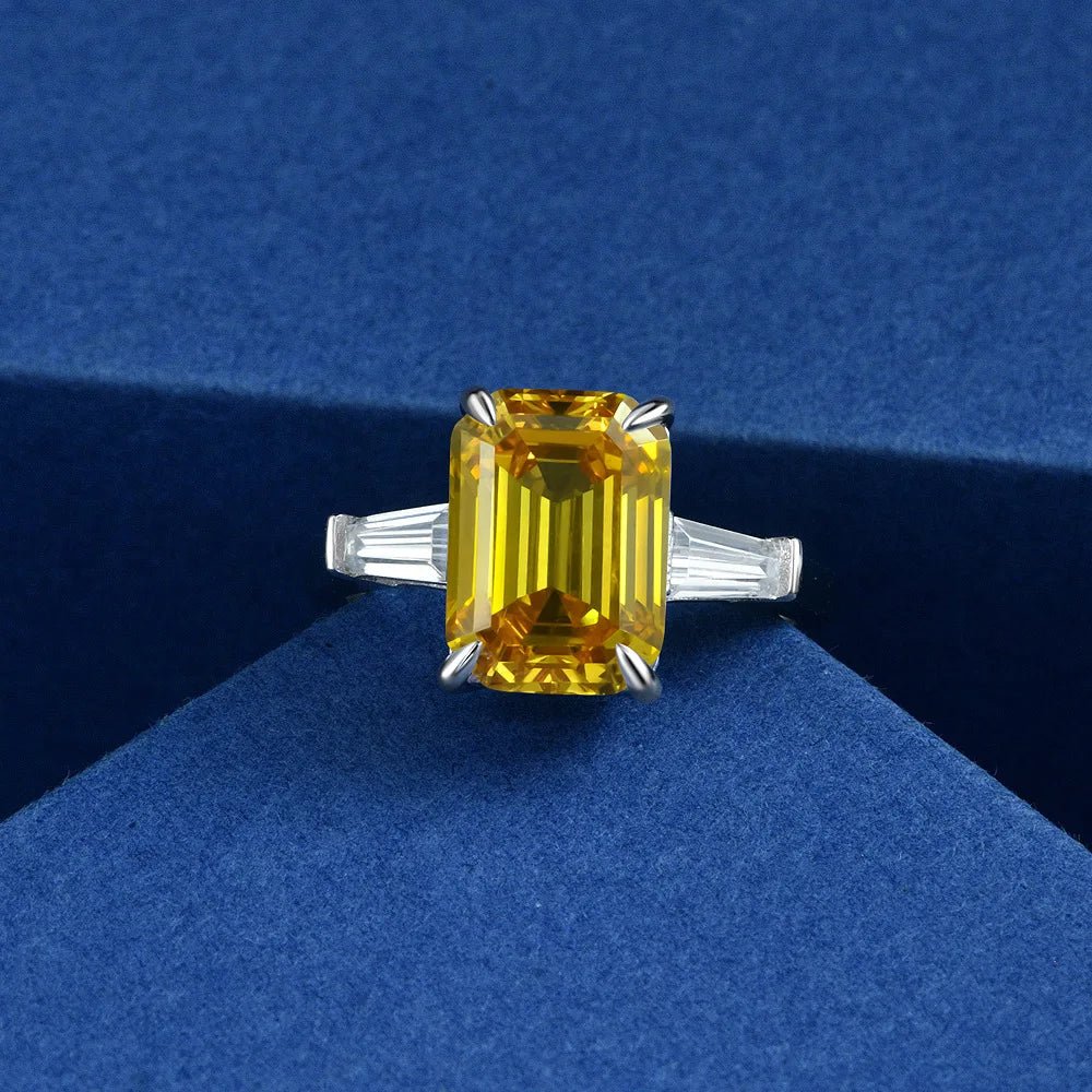 Silverelli | 925 Silver Geometric Diamond Ring | Platinum Plated | Pave Setting