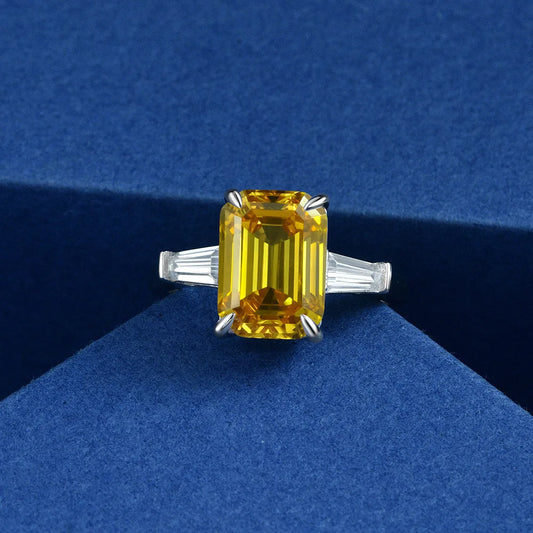 Silverelli | 925 Silver Geometric Diamond Ring | Platinum Plated | Pave Setting