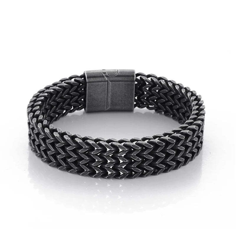 KALEN Punk Trendy Mesh Bracelets Men 316L High Quality Stainless Steel Bracelet Jewelry