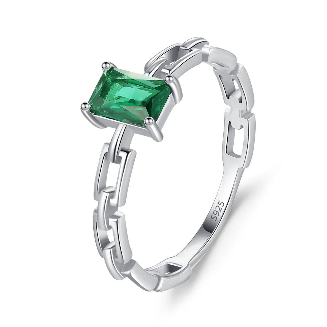 Elegant Women 925 Sterling Silver Emerald 5A 8A Cubic Zirconia Ring Promise Wedding Rings Custom Jewelry Manufacturing OEM/ODM