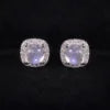 ArtistA Sparkling Star Element Mysterious 925 Sterling Silver Moonstone Stud Earrings Halo Genuine Natural Moonstone Drop Earrings