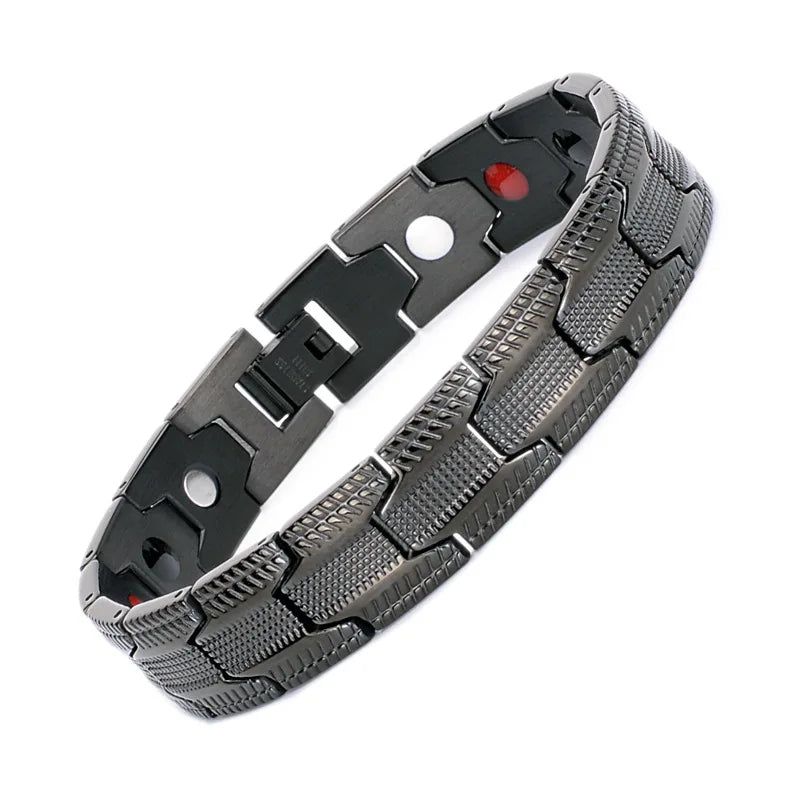 REBEL Men's Health Bracelet Stainless Steel Pure Titanium Magnet Titanium Bracelet Titanium Steel Jewelry Popular New Jewelry 18K