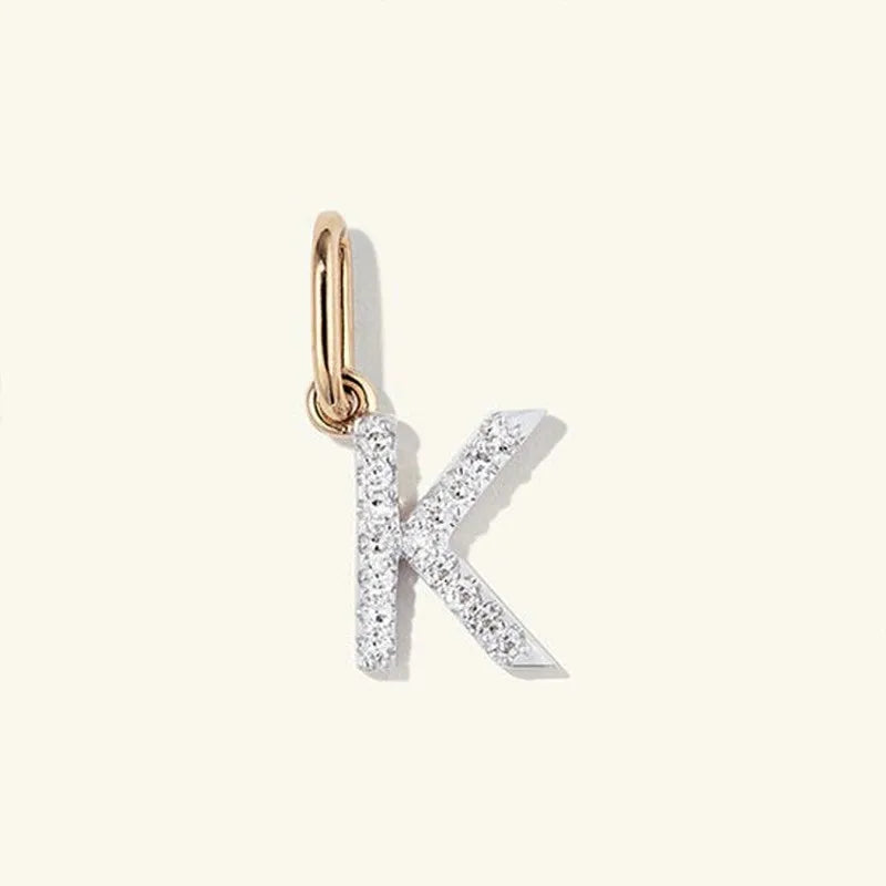 REDheart Fashion Jewelry 925 Sterling Silver Full Zircon Sparkling 26 Letters Pendant Necklaces Women Luxury Silver Necklace