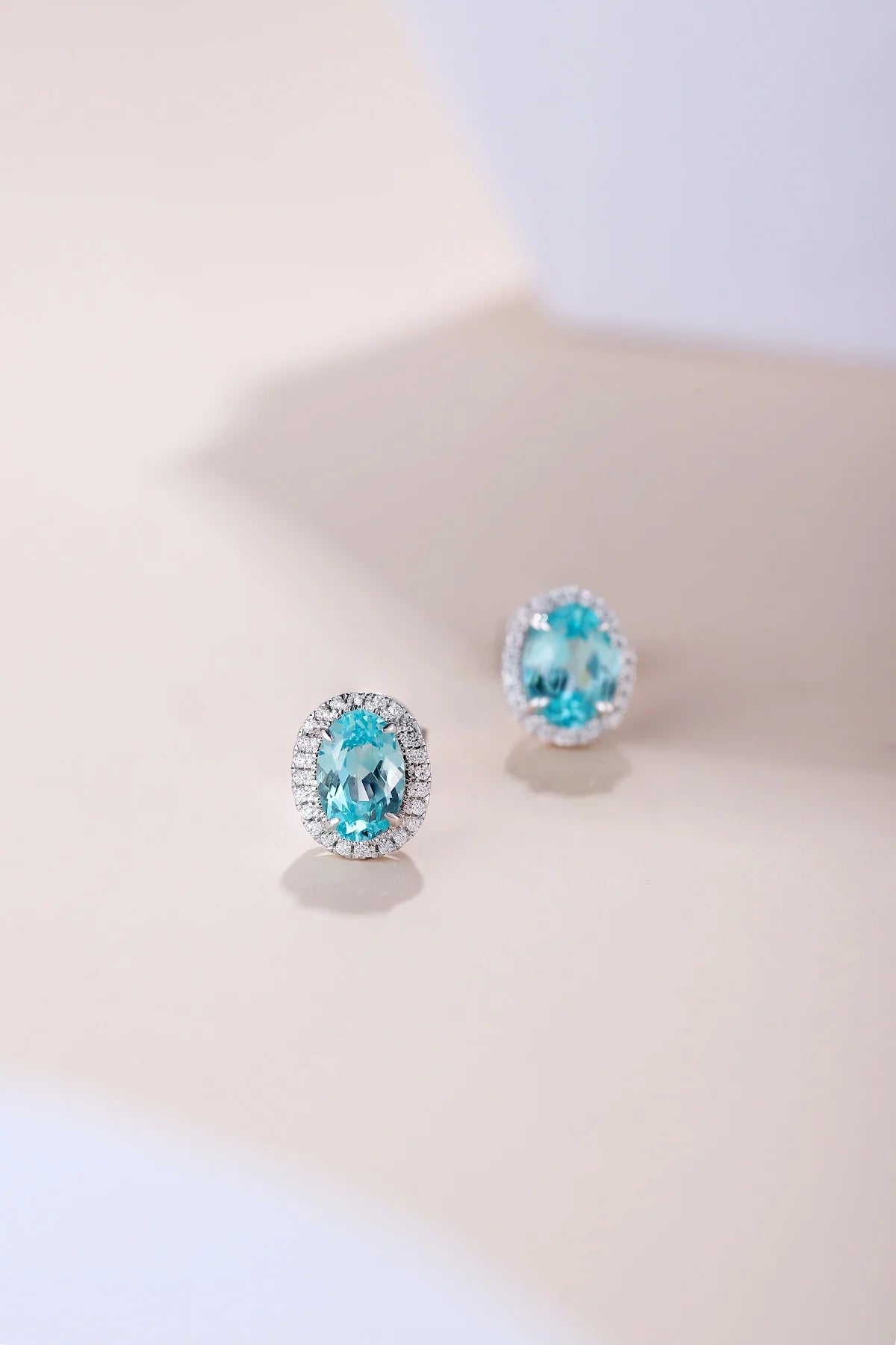 Gemfiori Anster High Quality S925 Lab Grown Paraiba Earring Stud Dainty Gemstone Stud Earrings for Women Daily Wear Gift