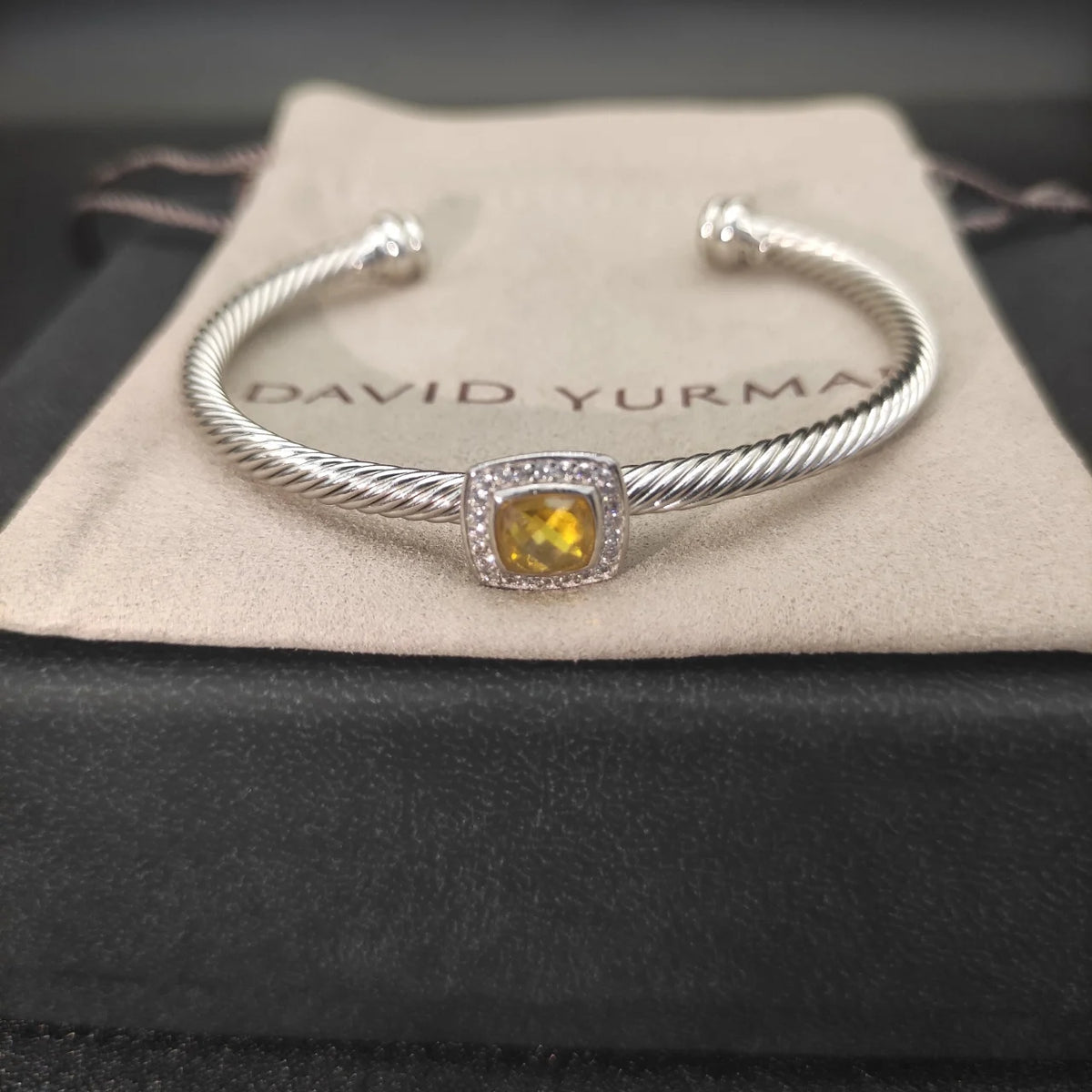 FASHIONISTA DY High-Quality Silver-Plated 4mm Square Diamond Bracelet, Fashionable Colored Diamond Bracelet, Jewelry