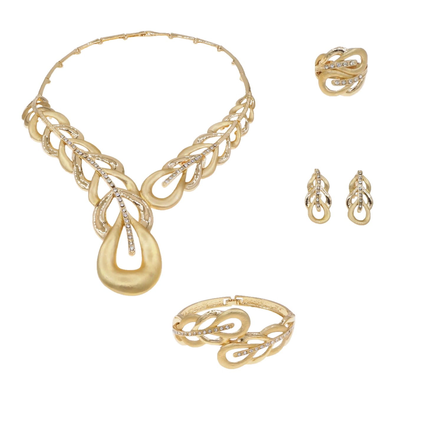 Zhuerrui Hot Selling Gold Jewelry Sets Simple Silver Drop Beads Necklace Jewelry Set Latest Woman Pendant Accessories HA23256