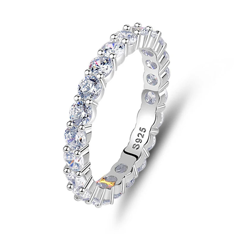 Wholesale Bulk Women 925 Sterling Silver Zirconia Moissanite Wedding Band Engagement Rings Fine Jewelry OEM ODM Manufacturer
