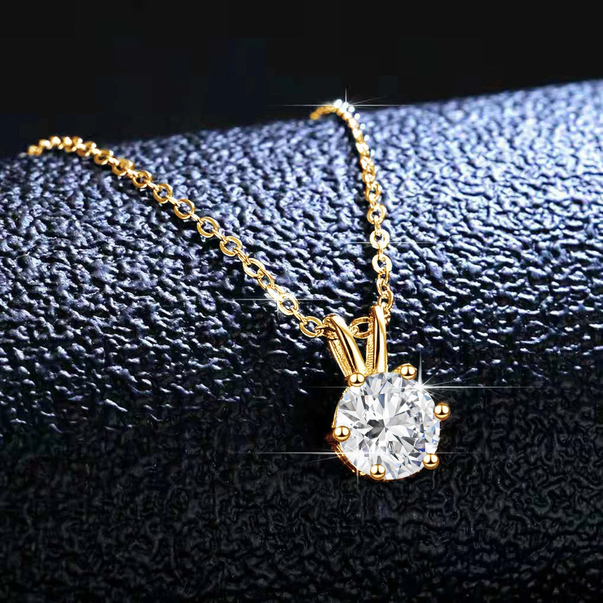 Gioiellieri Fine Jewelry Custom Woman Engagement Wedding Classic 6 Prongs Cdena De Oro 14k Gold Hollow 1ct 2ct 3ct Moissanite Pendant