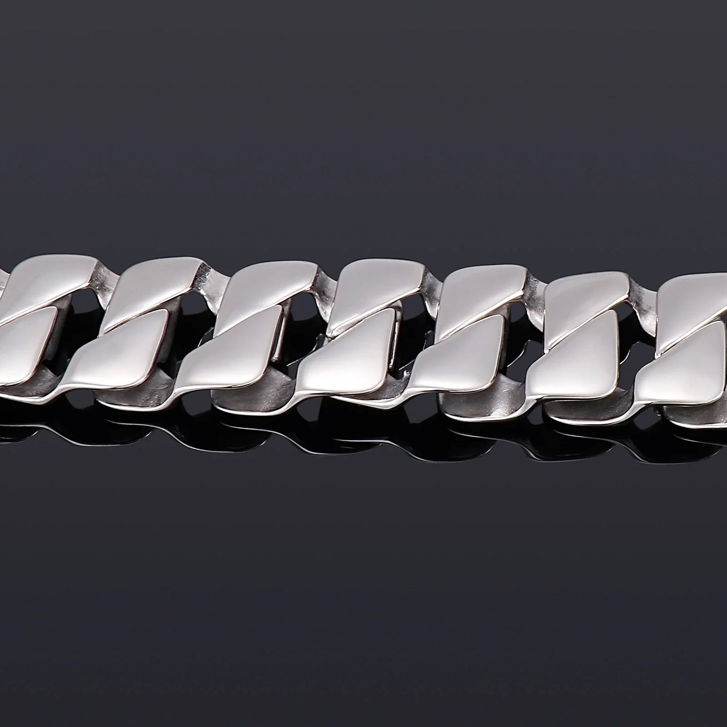 KALEN Jewelry Punk 22.5cm Domineering 316L Stainless Steel Cuban Bracelets Men
