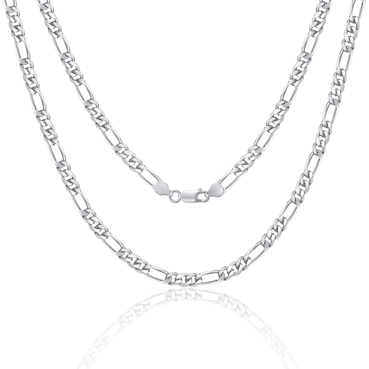 BiG-BOSS 2026 Trendy Style Hot New 3.3mm 925 Sterling Silver Figaro Chain Necklace Diamond Cut Link Chain for Women and Men