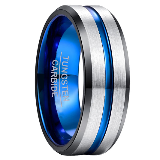 NEWLiFE REBEL Gesture Pulse 8mm Ring in Tungsten
